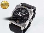 BR03-93 GMT BRF 1:1 Best Edition Black Dial on Black Leather Strap A2824 - Görsel 2