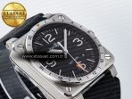 BR03-93 GMT BRF 1:1 Best Edition Black Dial on Black Leather Strap A2824 - Görsel 7