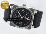 BR03-93 GMT BRF 1:1 Best Edition Black Dial on Black Leather Strap A2824 - Görsel 9