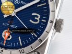 BR03-93 GMT BRF 1:1 Best Edition Blue Dial on Blue Leather Strap A2824 - Görsel 11
