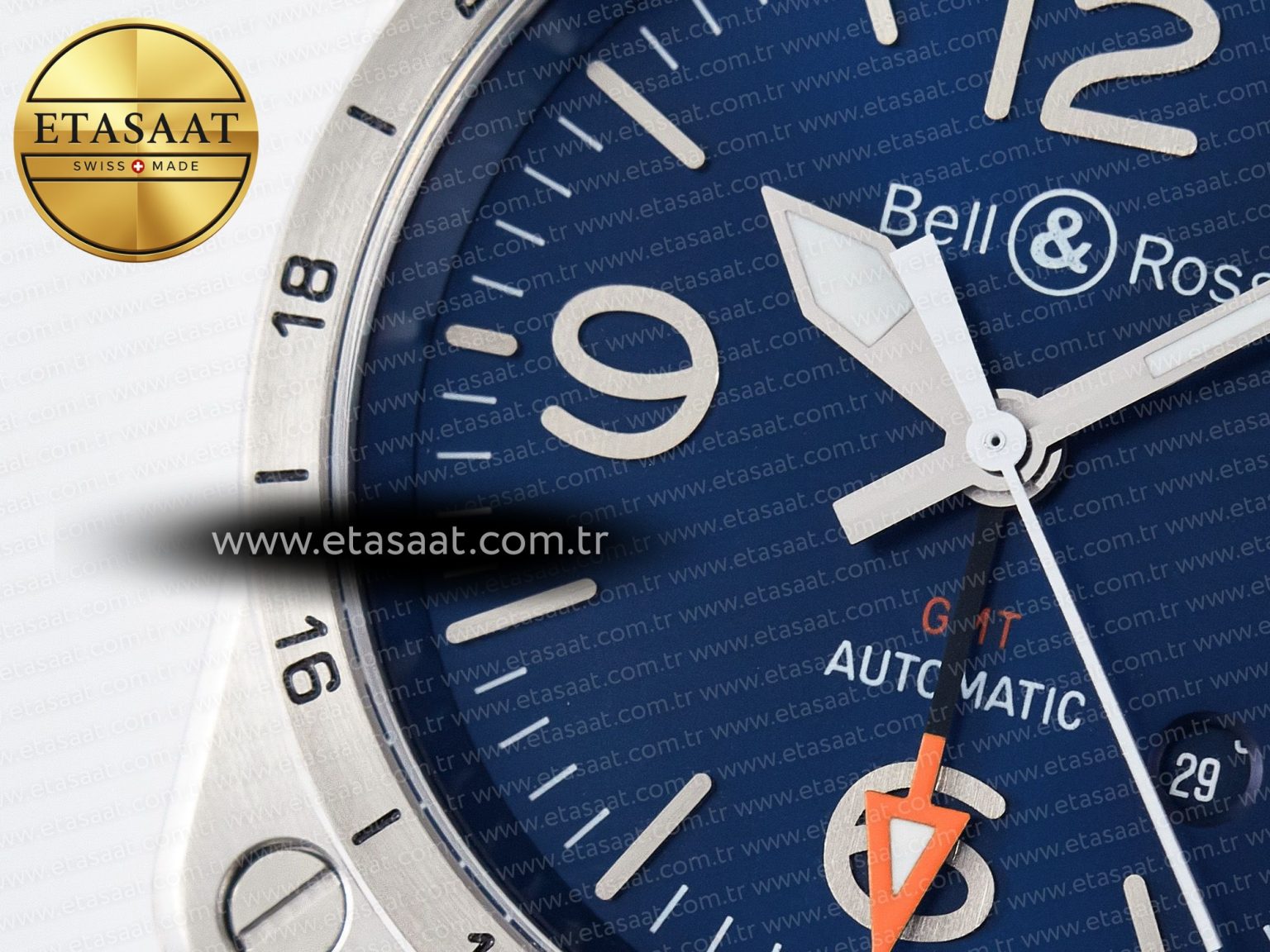 BR03-93 GMT BRF 1:1 Best Edition Blue Dial on Blue Leather Strap A2824 - Görsel 12