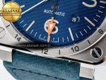 BR03-93 GMT BRF 1:1 Best Edition Blue Dial on Blue Leather Strap A2824 - Görsel 13