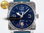BR03-93 GMT BRF 1:1 Best Edition Blue Dial on Blue Leather Strap A2824 - Görsel 4