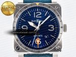 BR03-93 GMT BRF 1:1 Best Edition Blue Dial on Blue Leather Strap A2824 - Görsel 4