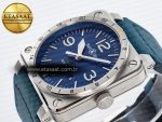 BR03-93 GMT BRF 1:1 Best Edition Blue Dial on Blue Leather Strap A2824 - Görsel 6