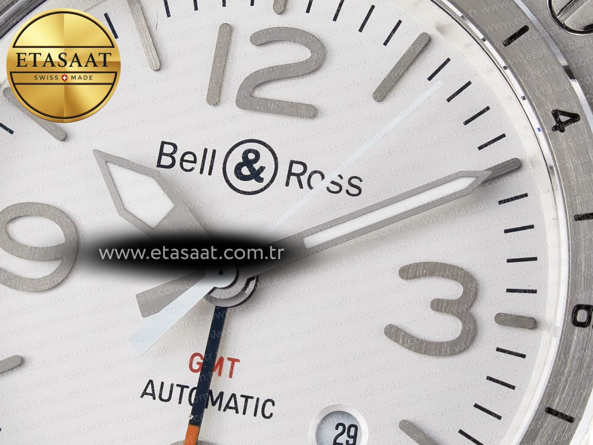 BR03-93 GMT BRF 1:1 Best Edition White Dial on Brown Leather Strap A2824 - Görsel 10