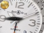 BR03-93 GMT BRF 1:1 Best Edition White Dial on Brown Leather Strap A2824 - Görsel 10