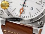 BR03-93 GMT BRF 1:1 Best Edition White Dial on Brown Leather Strap A2824 - Görsel 13