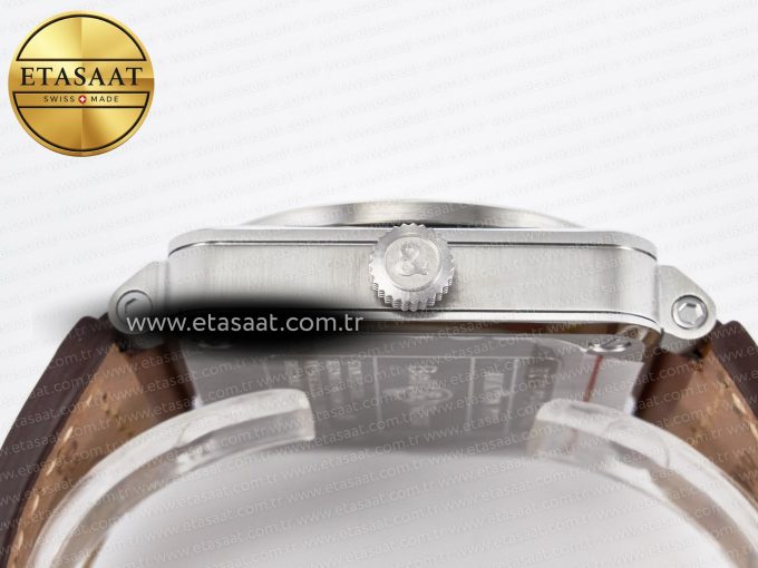 BR03-93 GMT BRF 1:1 Best Edition White Dial on Brown Leather Strap A2824 - Görsel 15