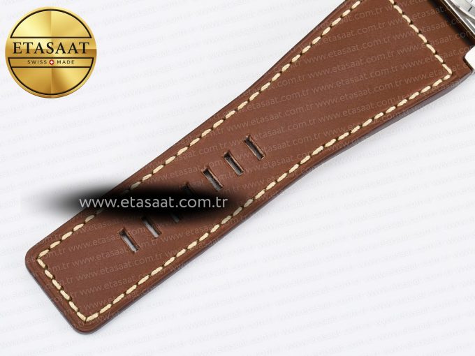 BR03-93 GMT BRF 1:1 Best Edition White Dial on Brown Leather Strap A2824 - Görsel 18