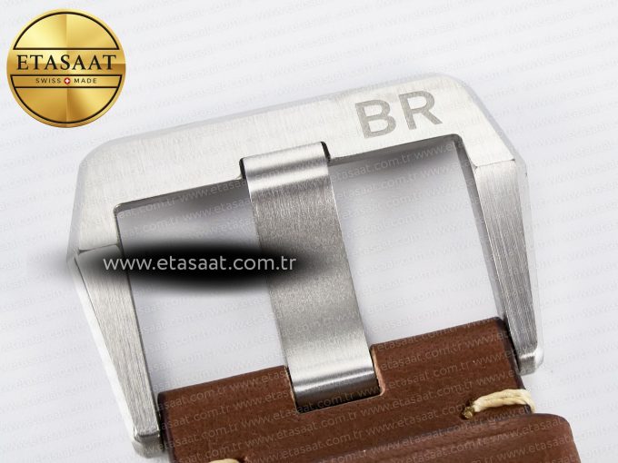 BR03-93 GMT BRF 1:1 Best Edition White Dial on Brown Leather Strap A2824 - Görsel 22