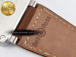 BR03-93 GMT BRF 1:1 Best Edition White Dial on Brown Leather Strap A2824 - Görsel 23
