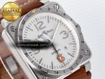 BR03-93 GMT BRF 1:1 Best Edition White Dial on Brown Leather Strap A2824 - Görsel 5