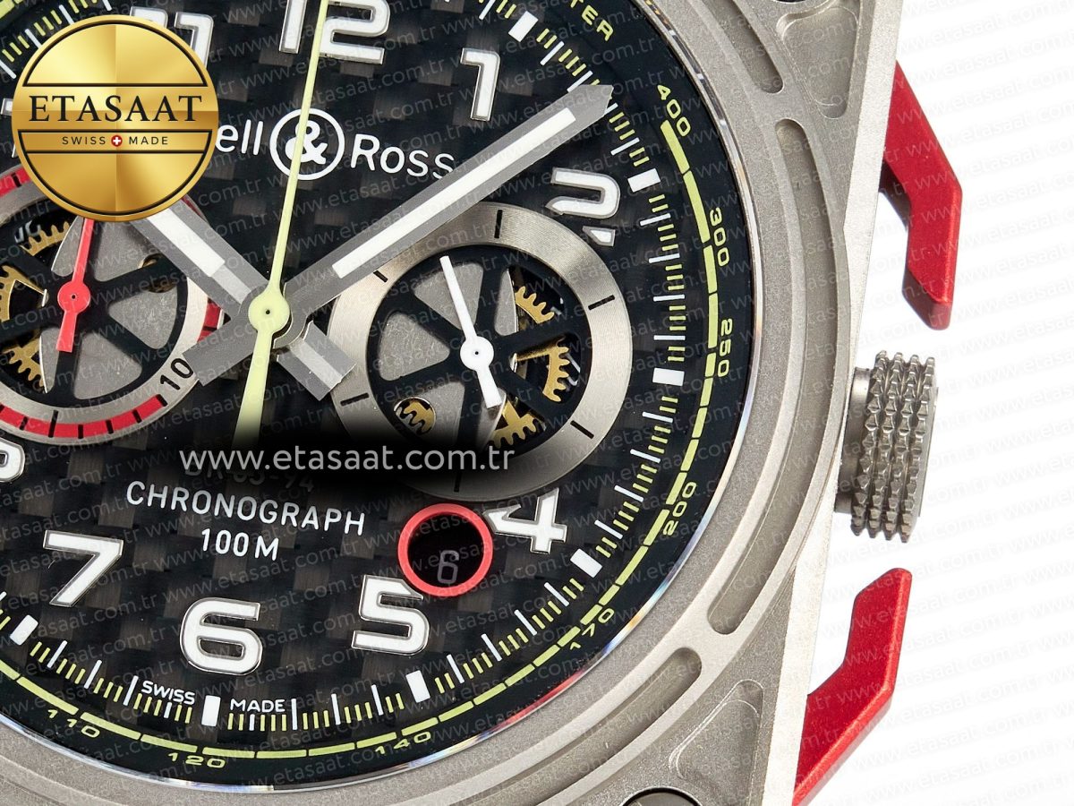 Bell Ross BR03-94  Black Rubber Strap A7750 - Görsel 12