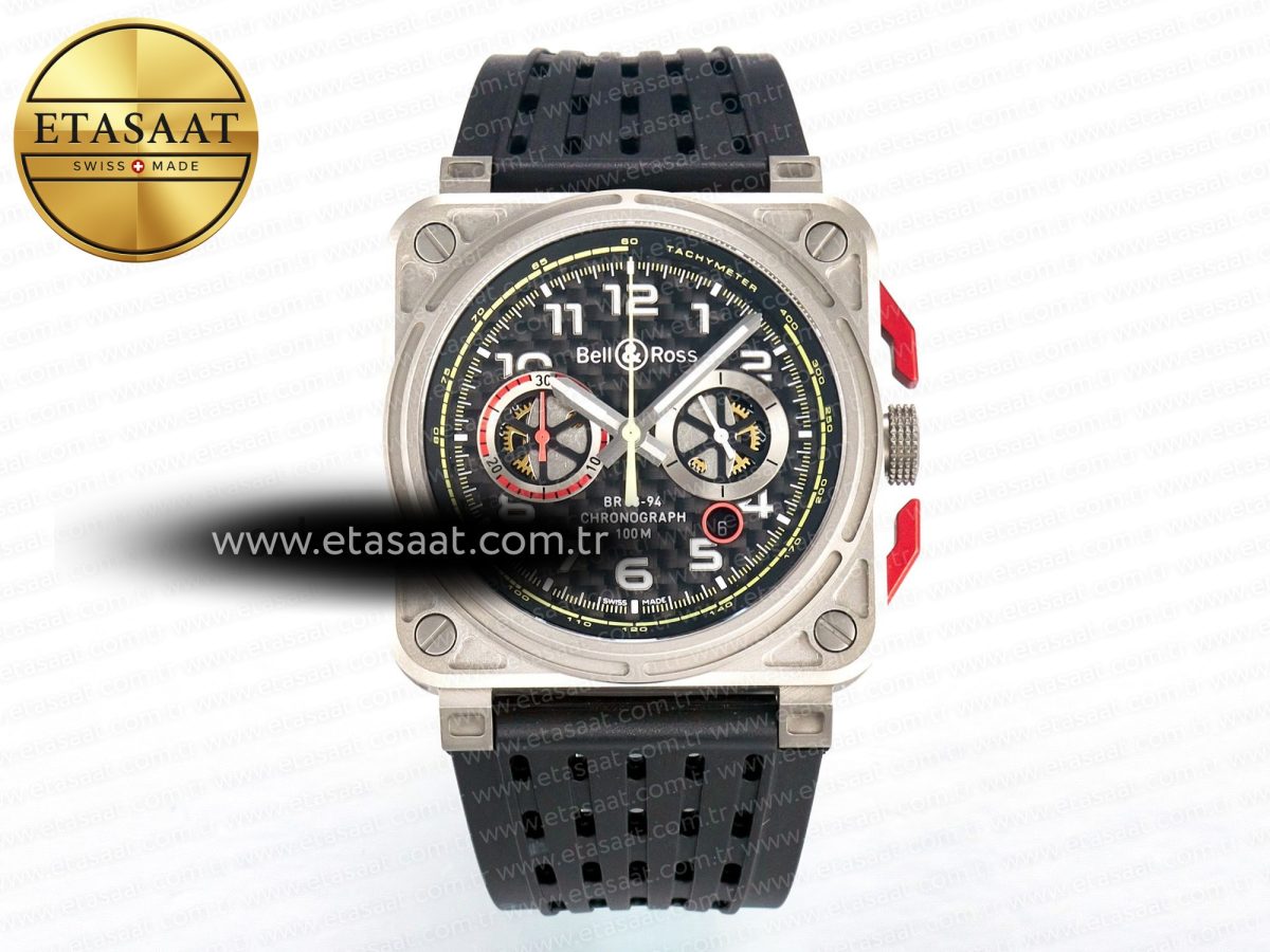 Bell Ross BR03-94  Black Rubber Strap A7750 - Görsel 3