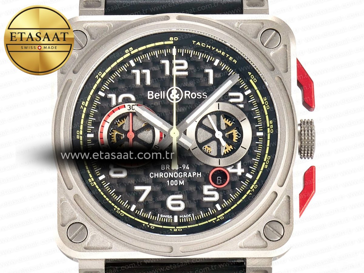 Bell Ross BR03-94  Black Rubber Strap A7750 - Görsel 4