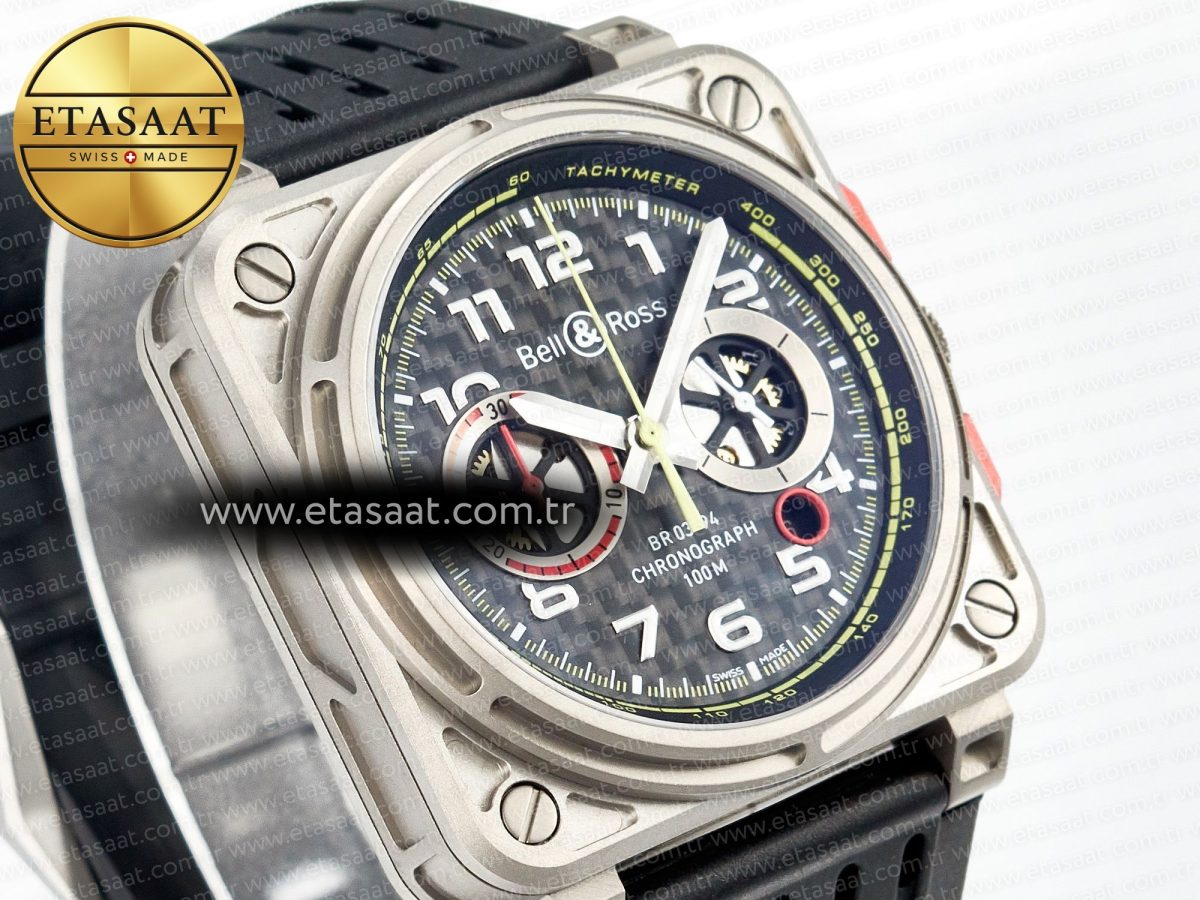 Bell Ross BR03-94  Black Rubber Strap A7750 - Görsel 5