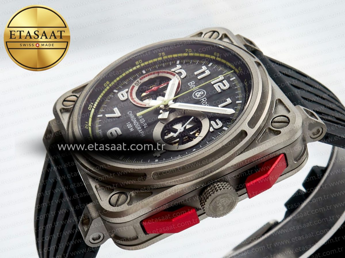 Bell Ross BR03-94  Black Rubber Strap A7750 - Görsel 6