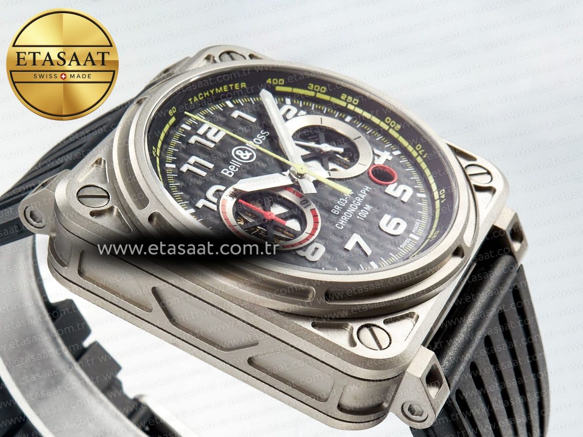 Bell Ross BR03-94  Black Rubber Strap A7750 - Görsel 7