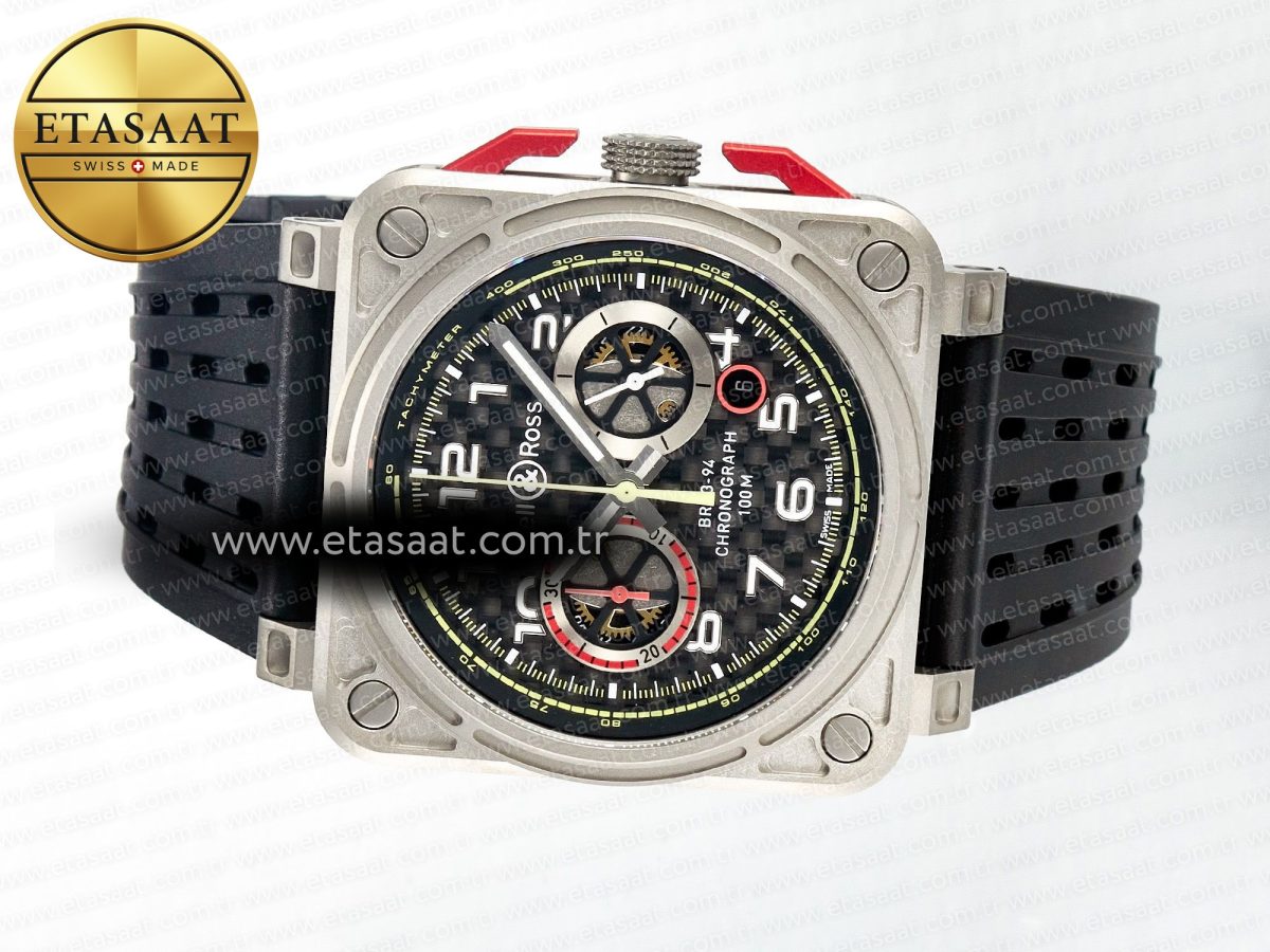 Bell Ross BR03-94  Black Rubber Strap A7750 - Görsel 9