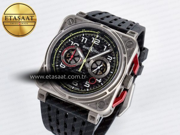 BR03-94 Instruments BRF 1:1 Best Edition Black Carbon Dial on Black Hollow Rubber Strap A2824