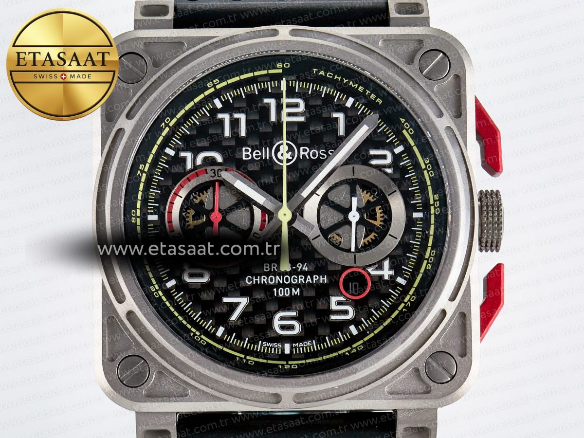 BR03-94 Instruments BRF 1:1 Best Edition Black Carbon Dial on Black Hollow Rubber Strap A2824 - Görsel 4