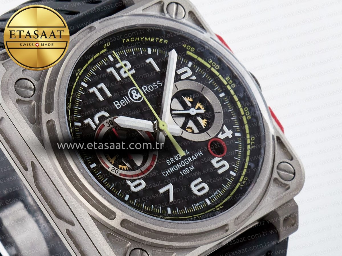 BR03-94 Instruments BRF 1:1 Best Edition Black Carbon Dial on Black Hollow Rubber Strap A2824 - Görsel 5