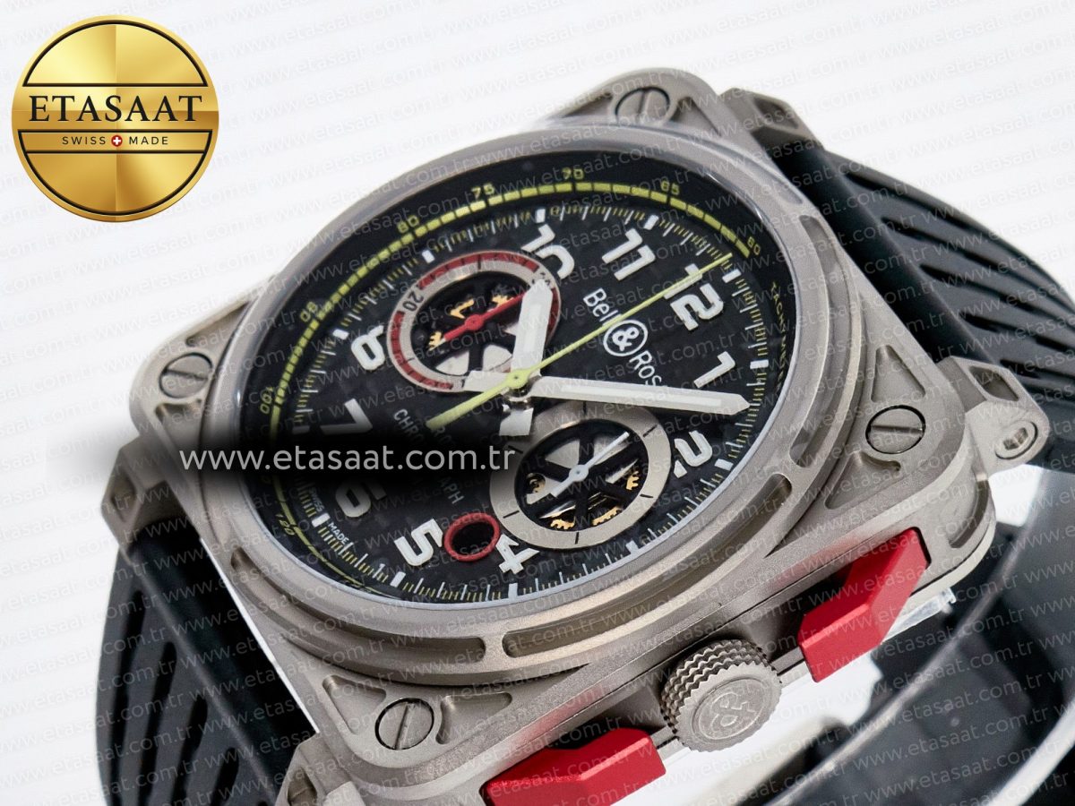 BR03-94 Instruments BRF 1:1 Best Edition Black Carbon Dial on Black Hollow Rubber Strap A2824 - Görsel 6