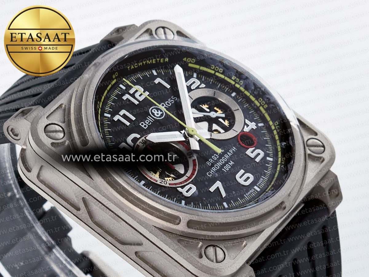 BR03-94 Instruments BRF 1:1 Best Edition Black Carbon Dial on Black Hollow Rubber Strap A2824 - Görsel 7