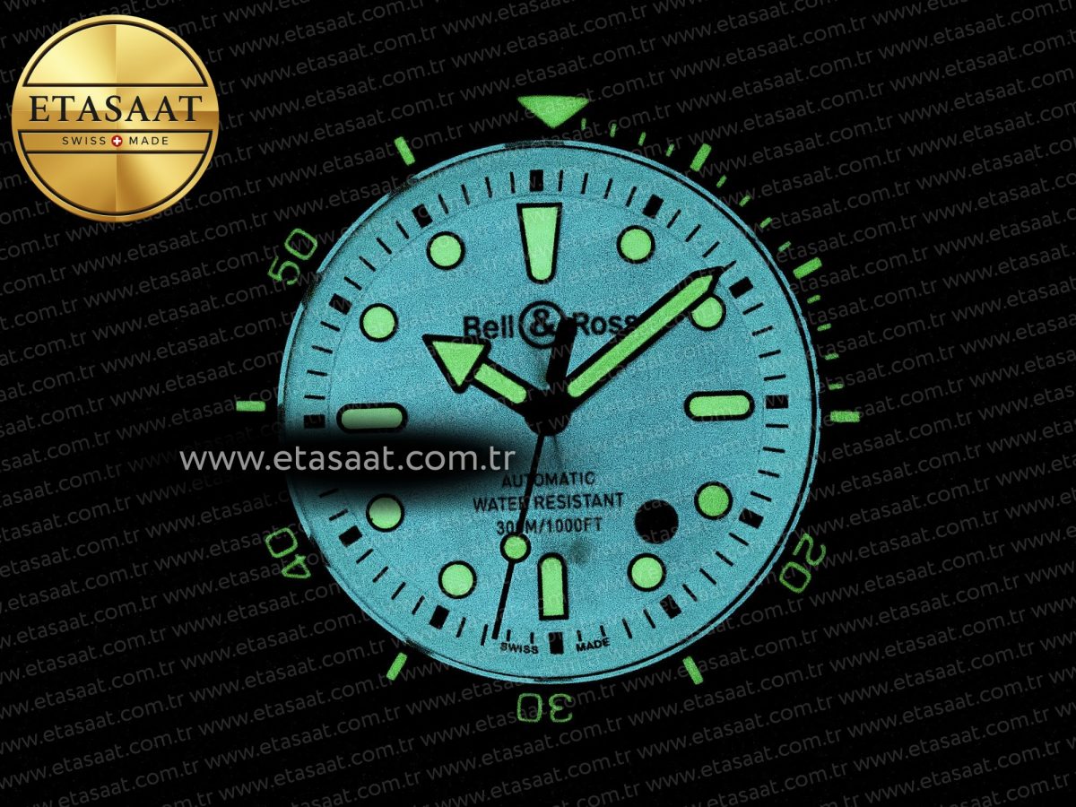 BR03 Diver BRF 1:1 Best Edition Pale Blue Dial on Black Rubber Strap A2824 - Görsel 23