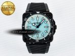 BR03 Diver BRF 1:1 Best Edition Pale Blue Dial on Black Rubber Strap A2824 - Görsel 3