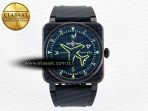 BR03A Instruments BRF 1:1 Best Edition Black Dial on Black Rubber Strap A2824 - Görsel 3