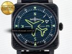 BR03A Instruments BRF 1:1 Best Edition Black Dial on Black Rubber Strap A2824 - Görsel 4