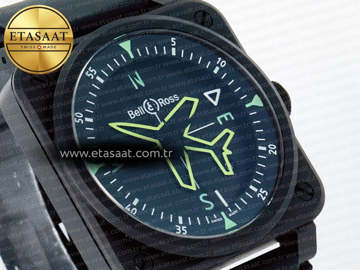 BR03A Instruments BRF 1:1 Best Edition Black Dial on Black Rubber Strap A2824 - Görsel 5