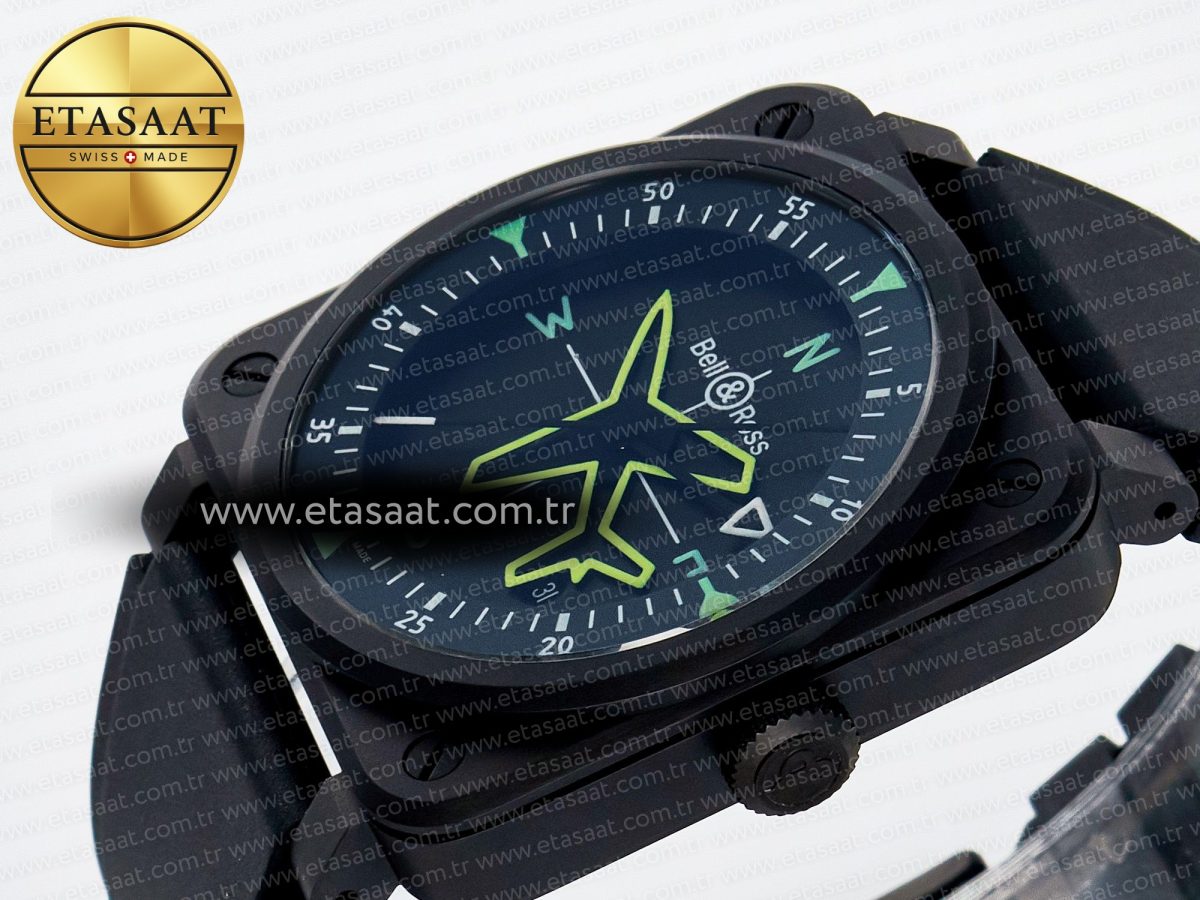 BR03A Instruments BRF 1:1 Best Edition Black Dial on Black Rubber Strap A2824 - Görsel 6