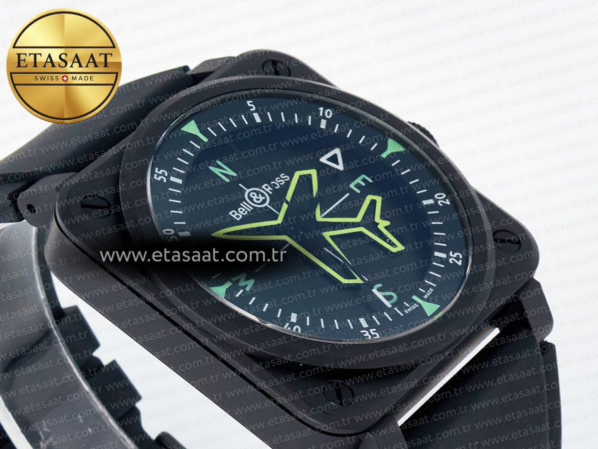 BR03A Instruments BRF 1:1 Best Edition Black Dial on Black Rubber Strap A2824 - Görsel 7