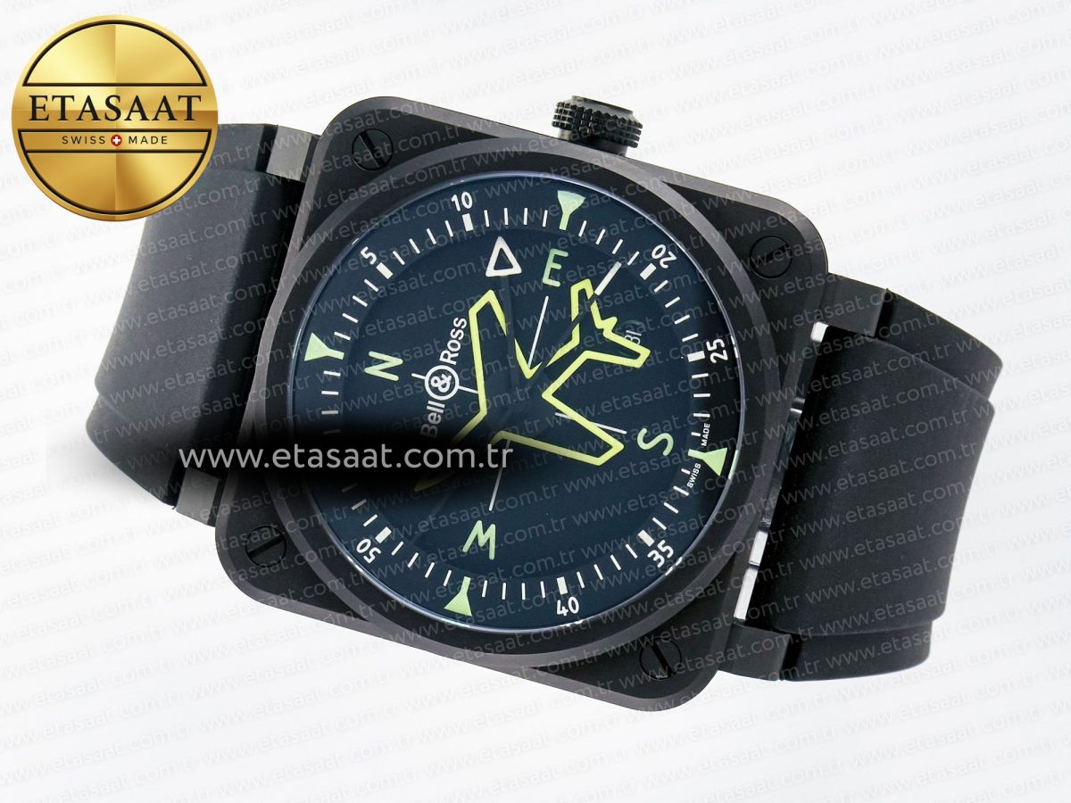 BR03A Instruments BRF 1:1 Best Edition Black Dial on Black Rubber Strap A2824 - Görsel 9