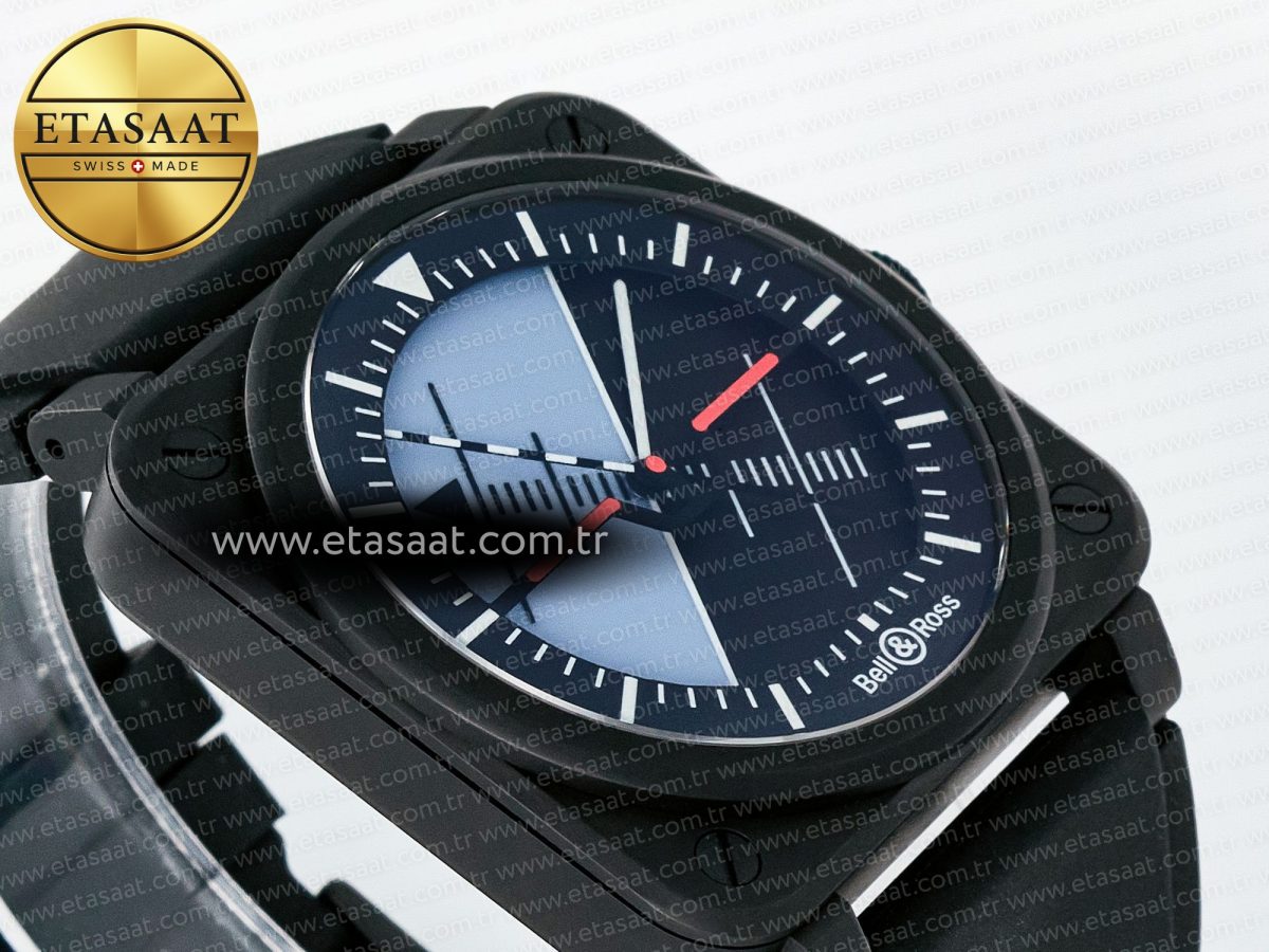 BR03A Instruments BRF 1:1 Best Edition Blue/Black Dial on Black Rubber Strap A2824 - Görsel 7