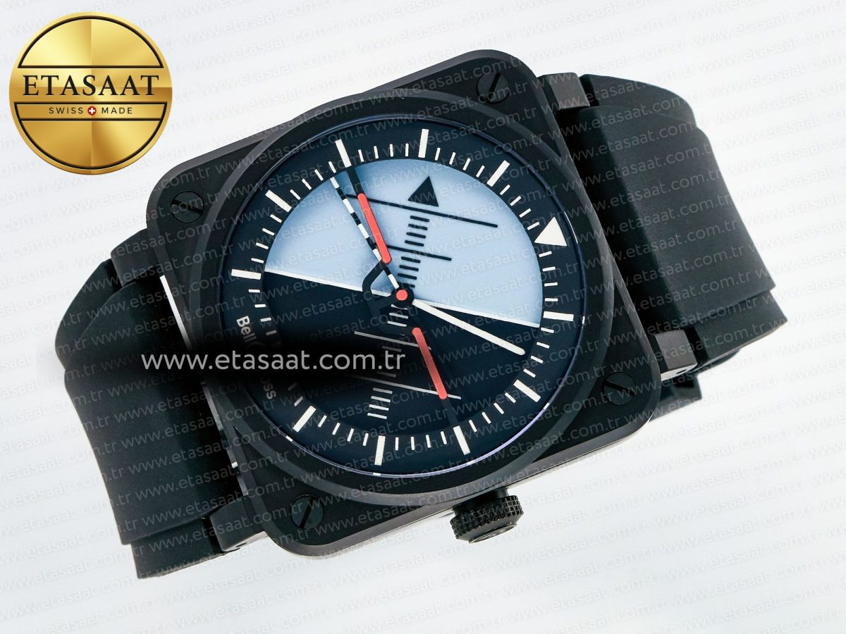 BR03A Instruments BRF 1:1 Best Edition Blue/Black Dial on Black Rubber Strap A2824 - Görsel 8