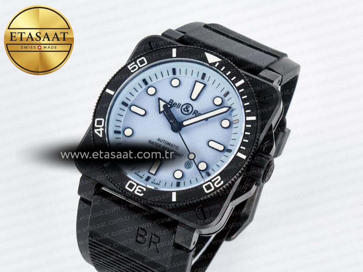 BR03A Instruments BRF 1:1 Best Edition Blue Dial on Black Rubber Strap A2824 - Görsel 1