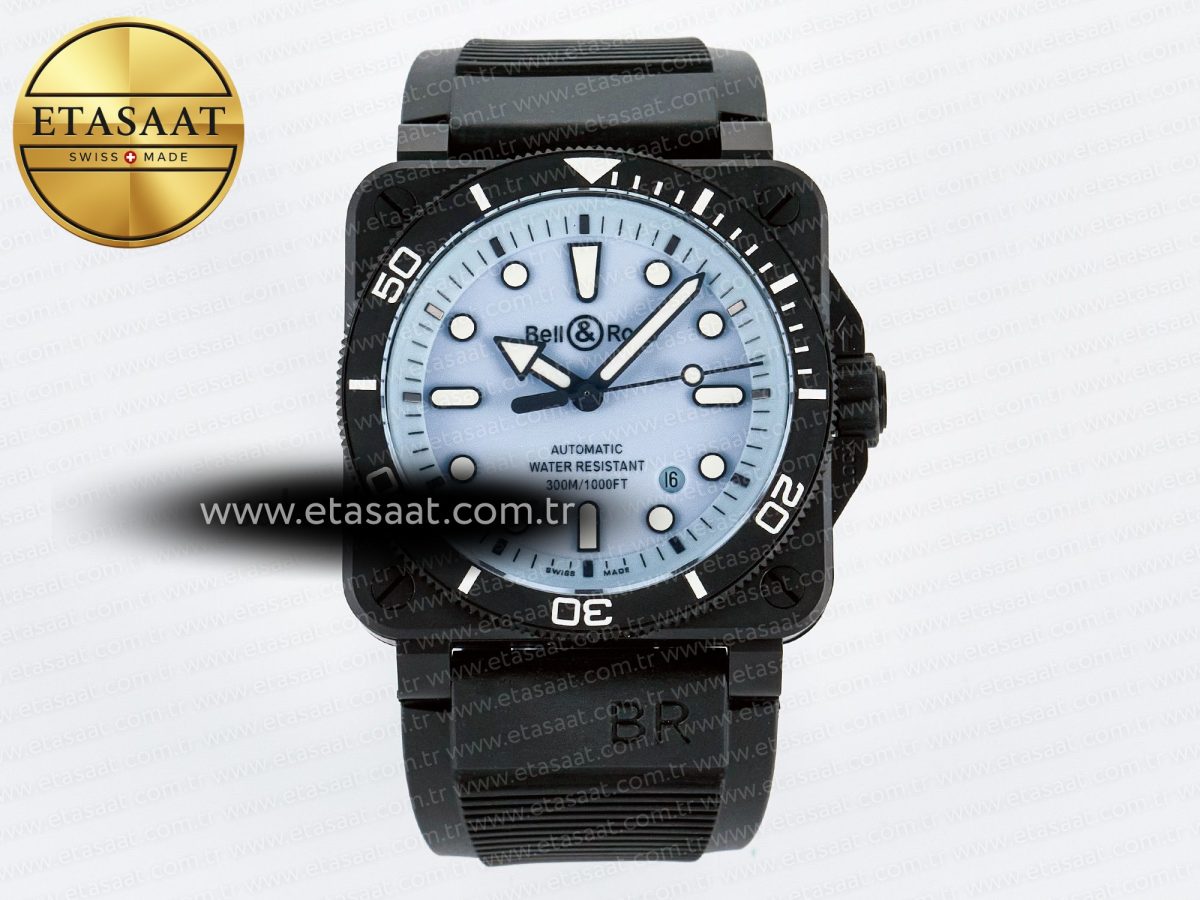 BR03A Instruments BRF 1:1 Best Edition Blue Dial on Black Rubber Strap A2824 - Görsel 3