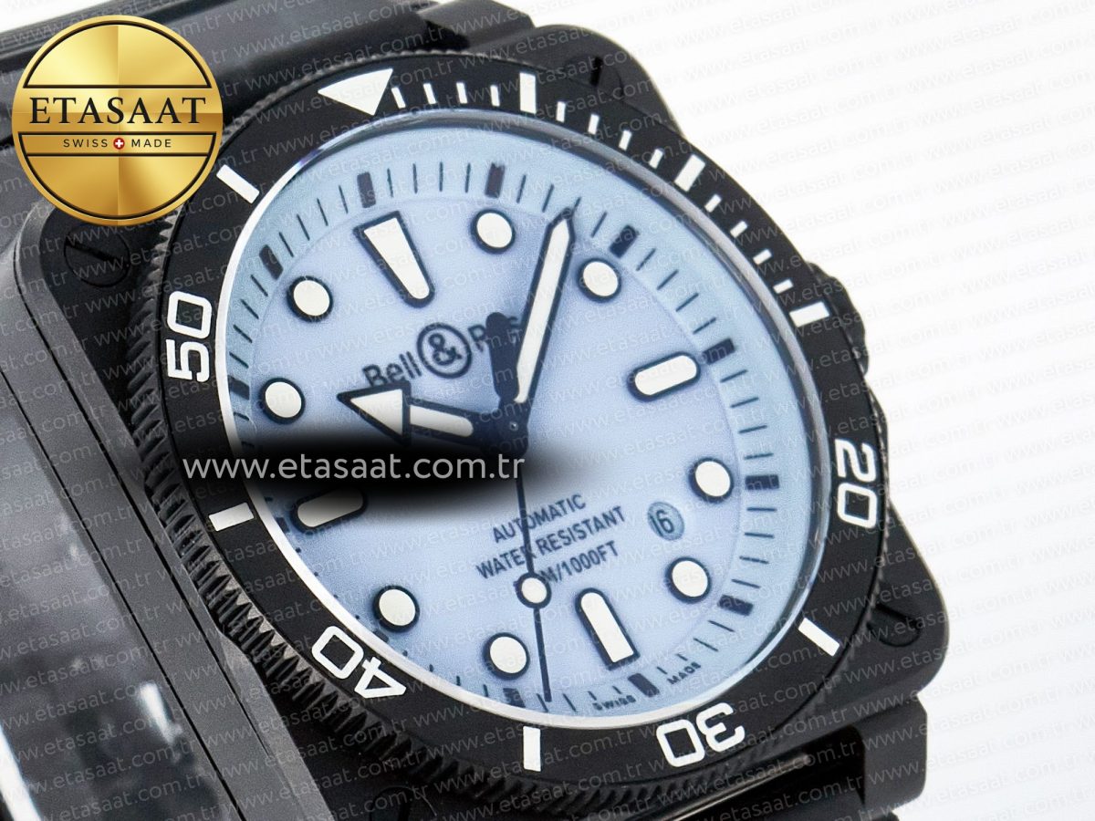 BR03A Instruments BRF 1:1 Best Edition Blue Dial on Black Rubber Strap A2824 - Görsel 4