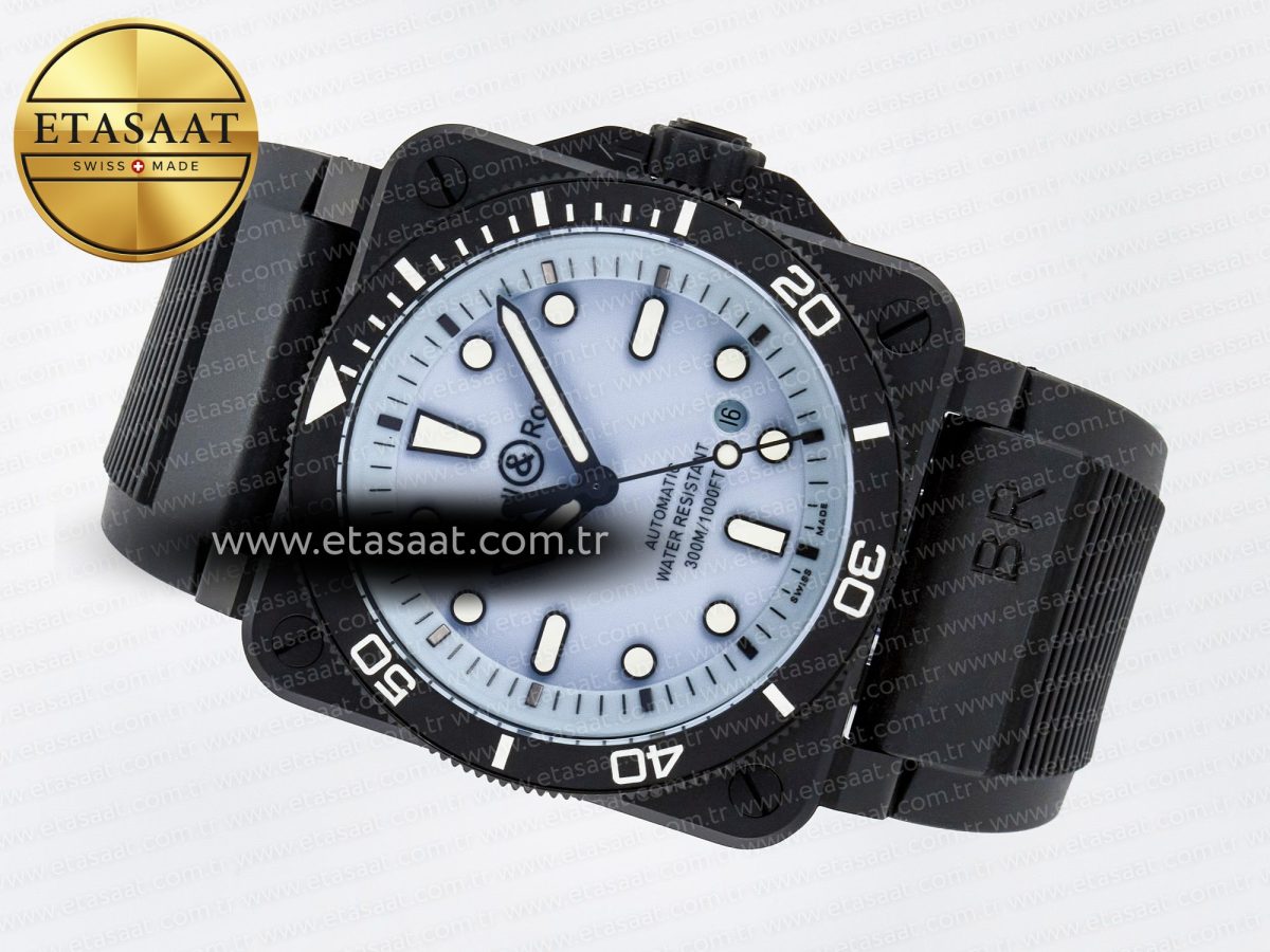 BR03A Instruments BRF 1:1 Best Edition Blue Dial on Black Rubber Strap A2824 - Görsel 8