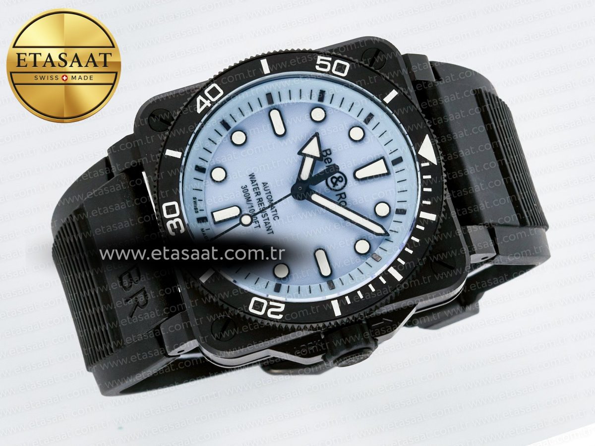 BR03A Instruments BRF 1:1 Best Edition Blue Dial on Black Rubber Strap A2824 - Görsel 9