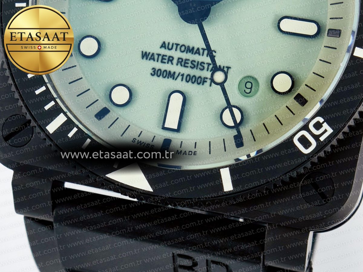 BR03A Instruments BRF 1:1 Best Edition Pale Green Dial on Black Rubber Strap A2824 - Görsel 13