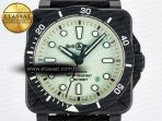BR03A Instruments BRF 1:1 Best Edition Pale Green Dial on Black Rubber Strap A2824 - Görsel 4