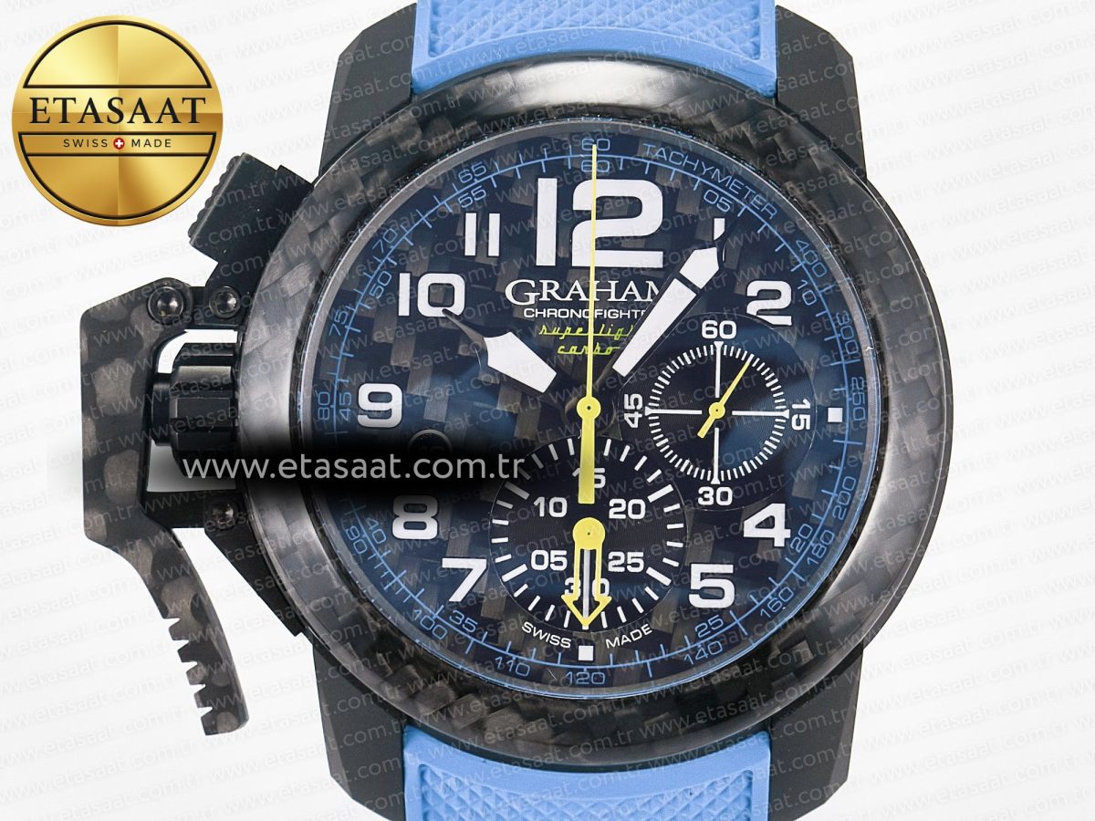 Chronofighter Superlight JKF 1:1 Best Edition on Blue Rubber Strap A7750 - Görsel 4