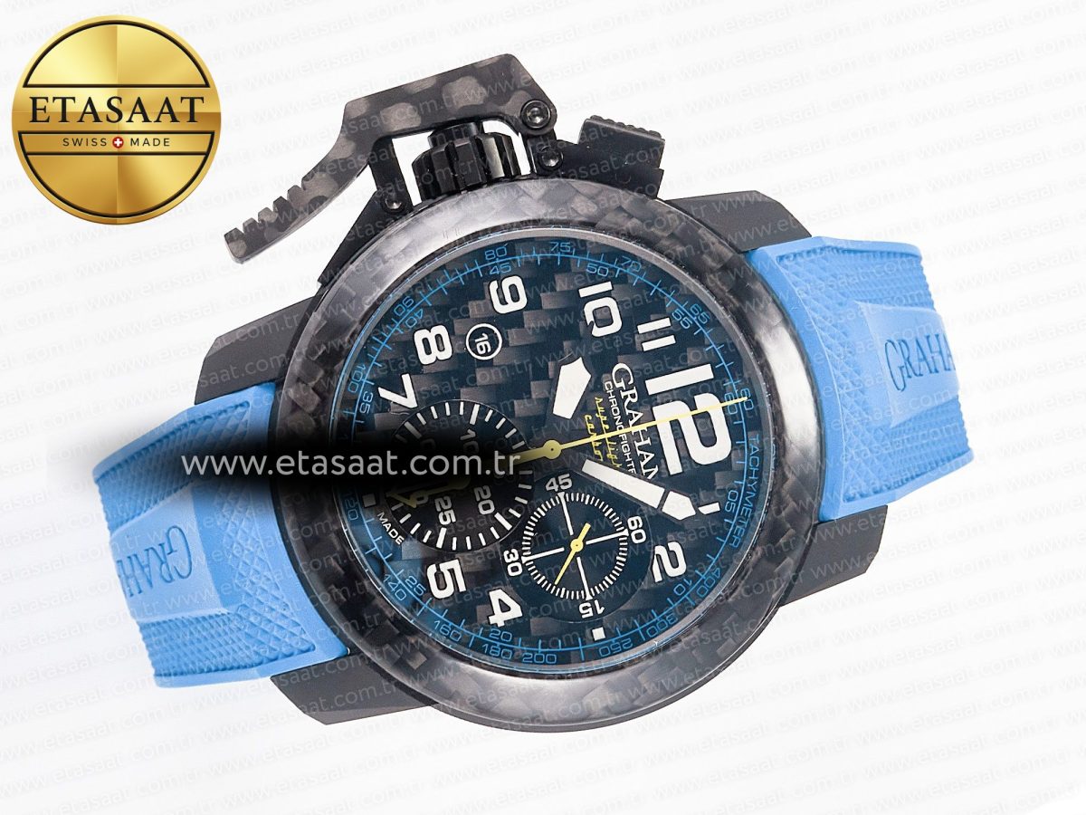 Chronofighter Superlight JKF 1:1 Best Edition on Blue Rubber Strap A7750 - Görsel 8