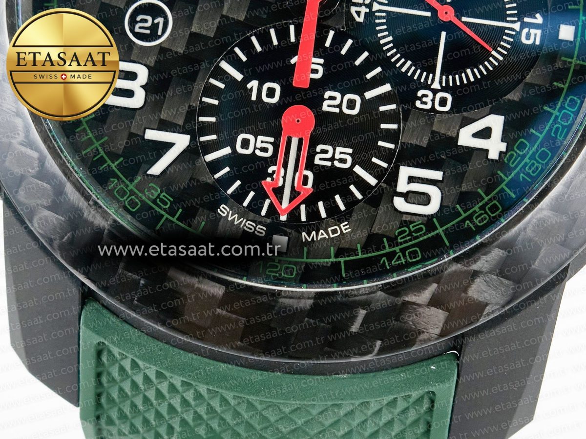 Chronofighter Superlight JKF 1:1 Best Edition on Green Rubber Strap A7750 - Görsel 14