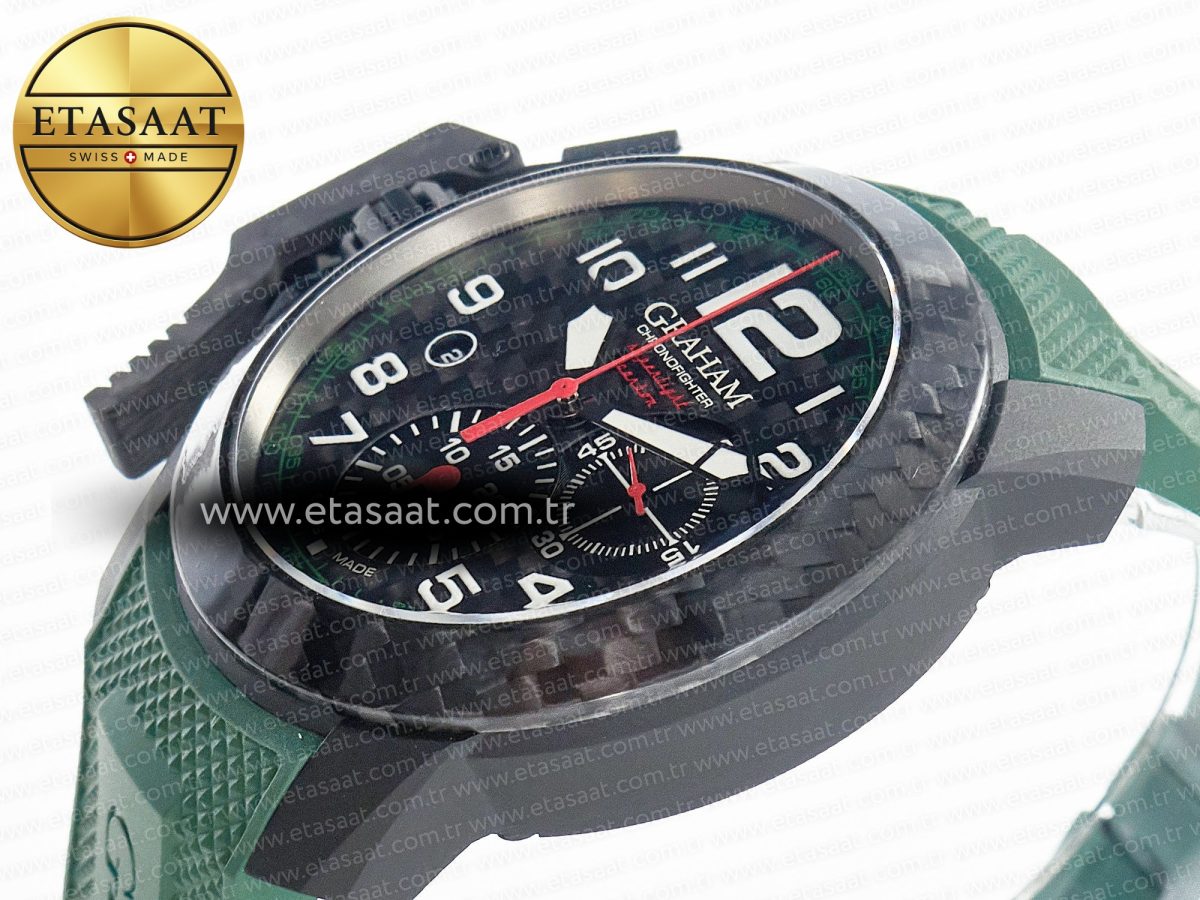Chronofighter Superlight JKF 1:1 Best Edition on Green Rubber Strap A7750 - Görsel 6